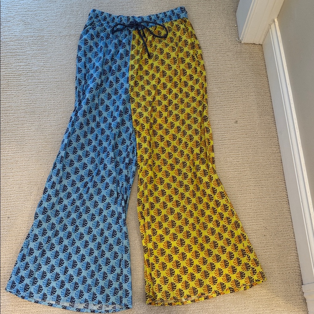 Rhode Emery  Blue and Yellow Patterned Pants